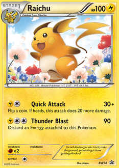Raichu — BW Black Star Promos