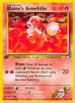 Blaine's Growlithe — Gym Heroes