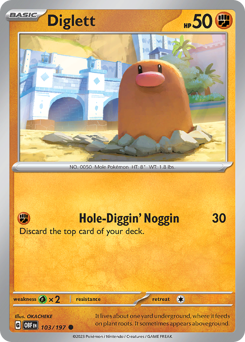 Diglett — Obsidian Flames