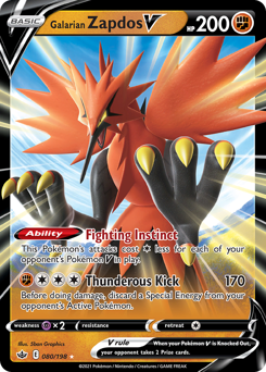 Galarian Zapdos V — Chilling Reign